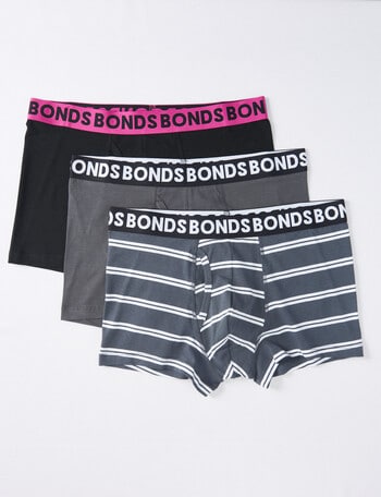 Bonds Everyday Stripe Trunk, 3-Pack, Grey & Black product photo