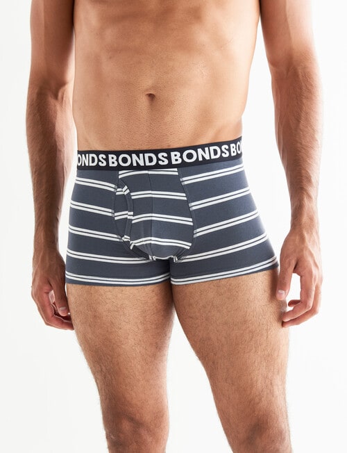 Bonds Everyday Stripe Trunk, 3-Pack, Grey & Black product photo View 02 L