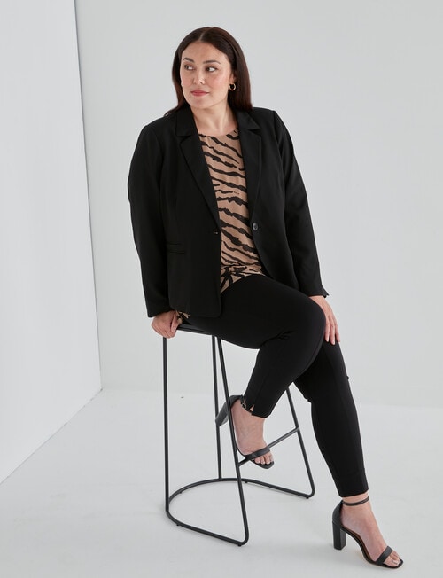 Studio Curve Collection 2-Way Stretch Jacket, Black product photo View 03 L