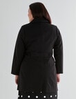 Studio Curve Collection Longline Ponte Trench Coat, Black product photo View 02 S