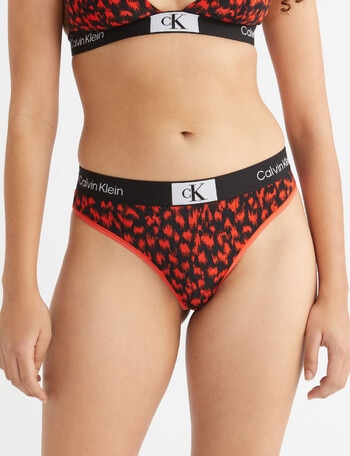 Calvin Klein 1996 Modern Cotton Thong Brief, Red Leopard product photo