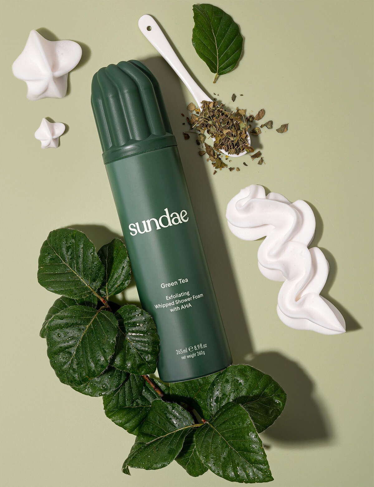 Sundae Green Tea Exfoliating Whipped Shower Foam, 265ml Bath & Shower