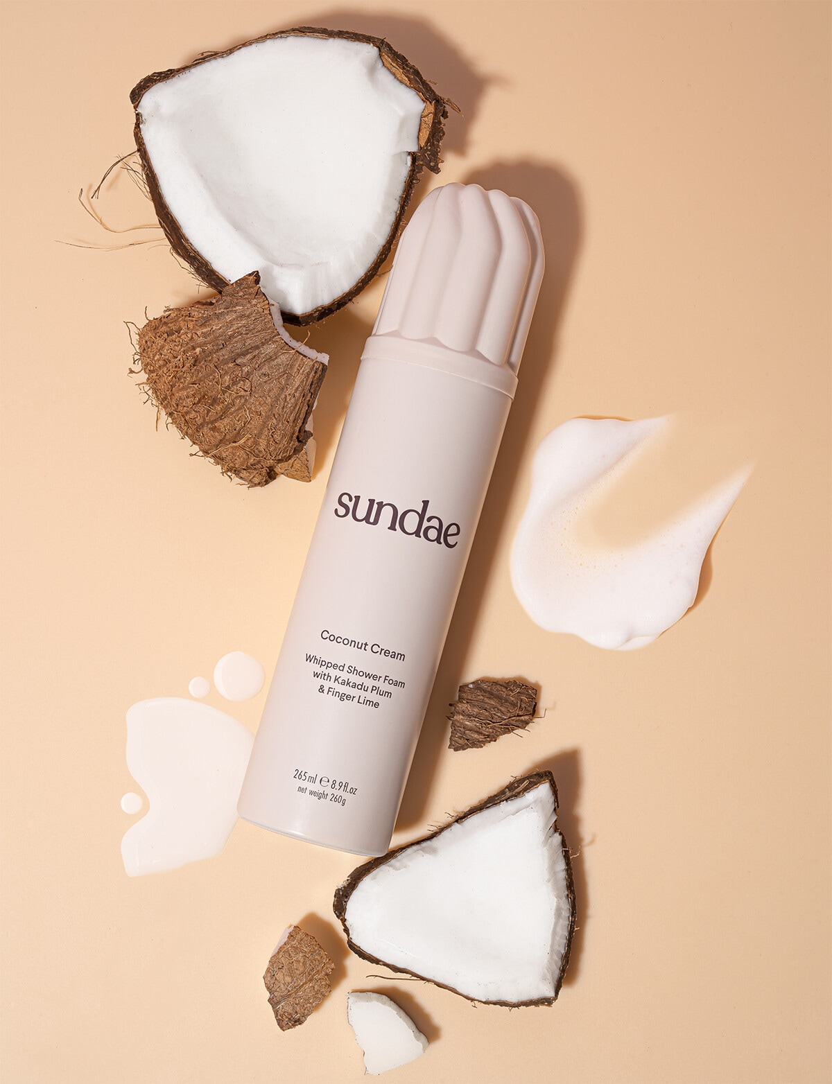 Sundae Coconut Cream Whipped Shower Foam, 265ml Bath & Shower Care