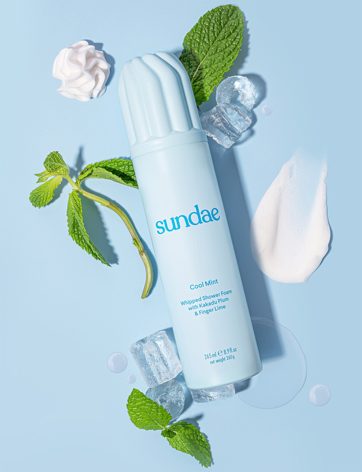 Sundae Cool Mint Whipped Shower Foam, 265ml Bath & Shower Care