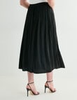 Whistle Pleat Satin Midi Skirt, Black product photo View 13 S