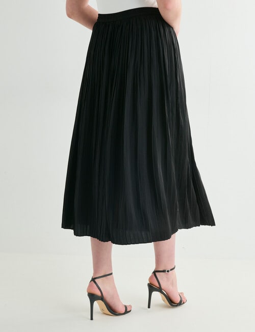 Whistle Pleat Satin Midi Skirt, Black product photo View 13 L