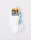Bonds Logo No-Show Sock, 3-Pack, White product photo View 02 S