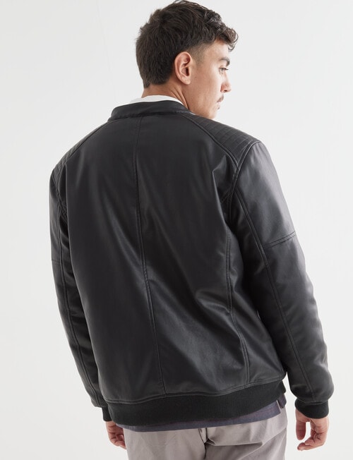 Tarnish Hooded PU Jacket, Black product photo View 08 L