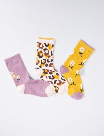 Simon De Winter Crew Socks, 3- Pack, Wild Child product photo