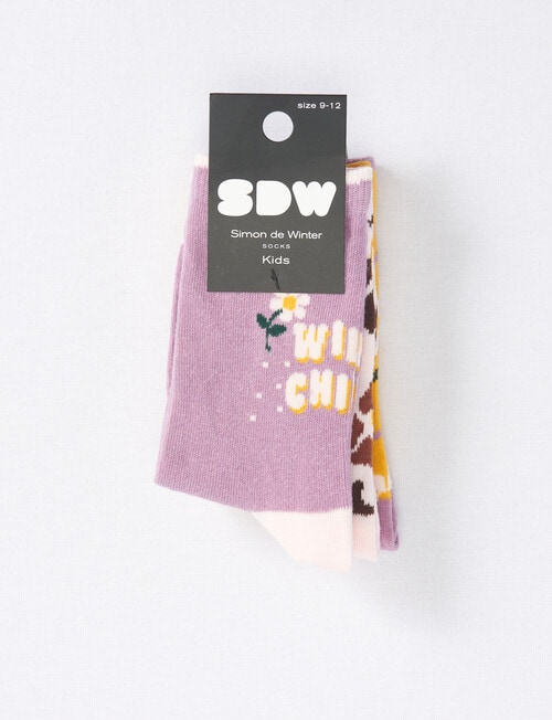 Simon De Winter Crew Socks, 3- Pack, Wild Child product photo View 02 L
