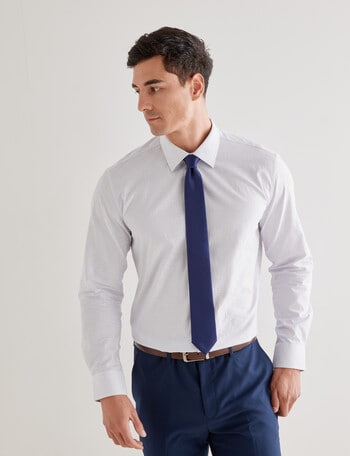 Laidlaw + Leeds Check Long-Sleeve Shirt, White product photo