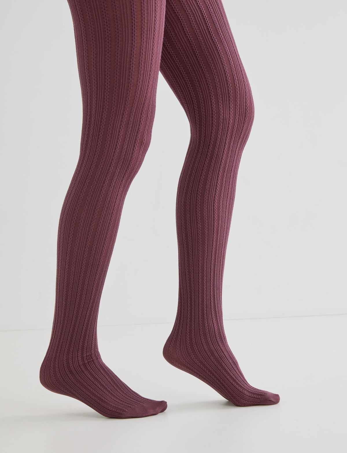 Voodoo Cable Knit Tight, Mulled Wine - Hosiery