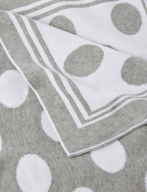 Milly & Milo Dots Jacquard Cotton Blanket, Grey & White product photo View 03 L