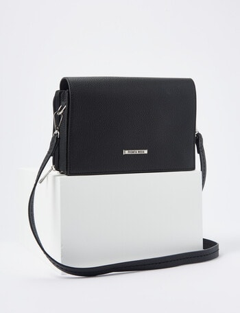 Pronta Moda Whipstitch Strap Crossbody Bag, Black product photo