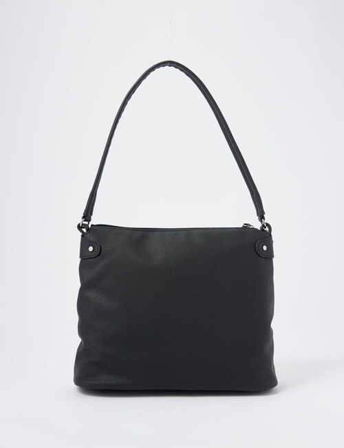 Pronta Moda Floral Embossed Shoulder Bag, Black product photo View 02 L