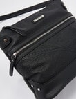 Pronta Moda Floral Embossed Shoulder Bag, Black product photo View 06 S