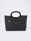 Pronta Moda Oval Handle Shopper Bag, Black product photo View 02 S