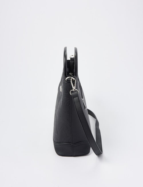 Pronta Moda Oval Handle Shopper Bag, Black product photo View 04 L