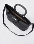 Pronta Moda Oval Handle Shopper Bag, Black product photo View 05 S