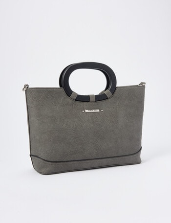 Pronta Moda Oval Handle Shopper Bag, Grey product photo