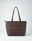Pronta Moda Textured Weave Tote Bag, Brown product photo View 02 S