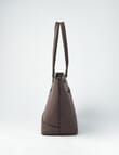 Pronta Moda Textured Weave Tote Bag, Brown product photo View 04 S