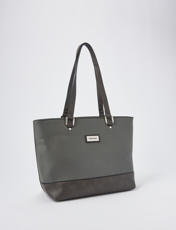 Pronta Moda Textured Weave Tote Bag, Grey product photo