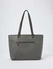 Pronta Moda Textured Weave Tote Bag, Grey product photo View 02 S