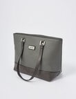 Pronta Moda Textured Weave Tote Bag, Grey product photo View 03 S