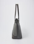 Pronta Moda Textured Weave Tote Bag, Grey product photo View 04 S
