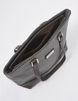 Pronta Moda Textured Weave Tote Bag, Grey product photo View 05 S