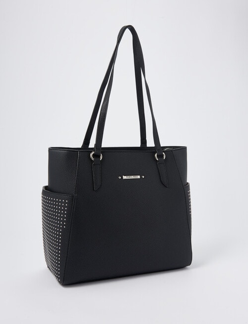 Pronta Moda Studded Pockets Tote Bag, Black product photo