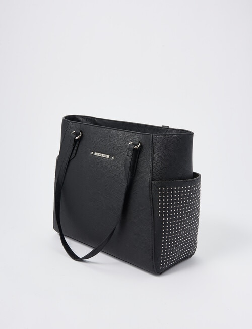 Pronta Moda Studded Pockets Tote Bag, Black product photo View 03 L