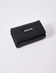 Pronta Moda Textured Medium Flap Wallet, Black product photo