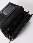 Pronta Moda Textured Medium Flap Wallet, Black product photo View 05 S