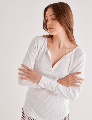 Mineral Lounge Soft Lounge Rib Top, Winter White product photo