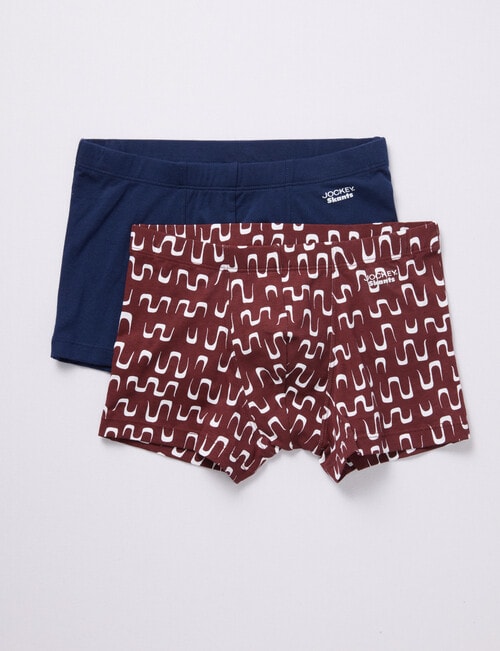 Jockey Signature Cotton Trunk, 2-Pack, Red & Navy, 6-16 product photo