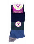 Mitch Dowd Colour Block Wool-blend Crew Socks, Navy & Green product photo View 02 S