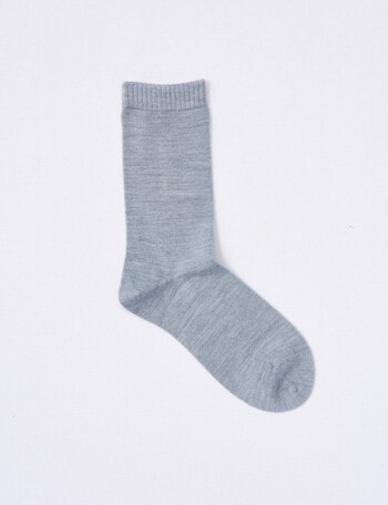 DS Socks Cashmere Blend Crew Sock, Light Grey Marle, 5-9 product photo