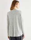 Zest Supersoft Brushed Crew Tee, Grey Marl product photo View 02 S