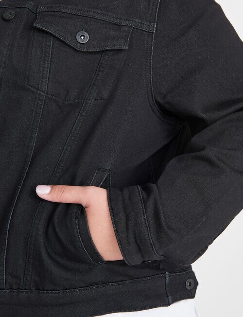 Denim Republic Curve Stretch Denim Jacket, Black product photo View 04 L