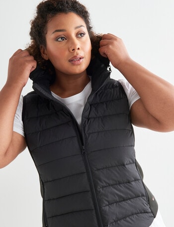 Superfit Curve Hooded Puffer Vest, Black product photo