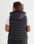Superfit Curve Hooded Puffer Vest, Black product photo View 02 S