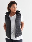 Superfit Curve Hooded Puffer Vest, Black product photo View 07 S