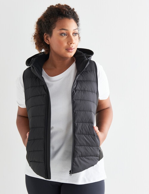Superfit Curve Hooded Puffer Vest, Black product photo View 07 L