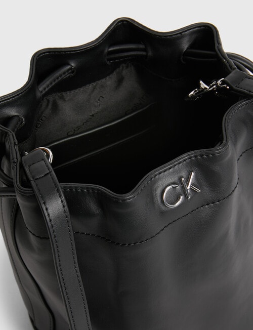 Calvin Klein Mini Re-Lock Drawstring Bag, Black product photo View 03 L