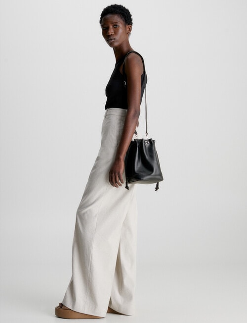 Calvin Klein Mini Re-Lock Drawstring Bag, Black product photo View 05 L
