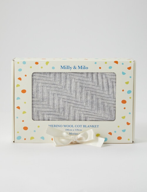 Milly & Milo Merino Cot Blanket, Light Grey product photo View 02 L