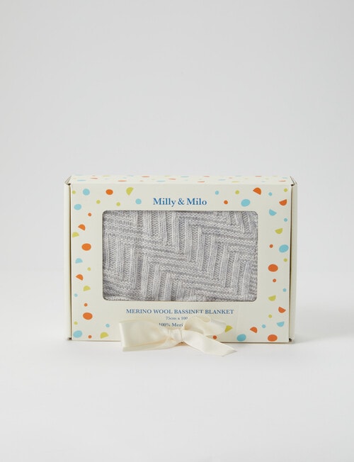 Milly & Milo Merino Bassinet Blanket, Light Grey product photo View 02 L