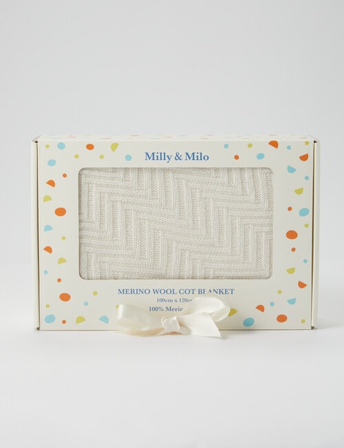 Milly & Milo Merino Cot Blanket, Cream product photo View 02 L